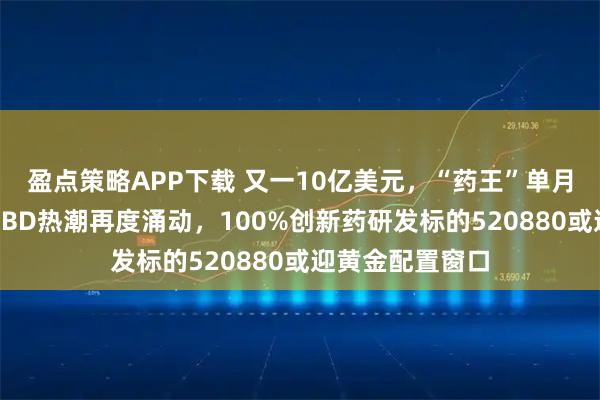 盈点策略APP下载 又一10亿美元，“药王”单月2笔出海大单！BD热潮再度涌动，100%创新药研发标的520880或迎黄金配置窗口
